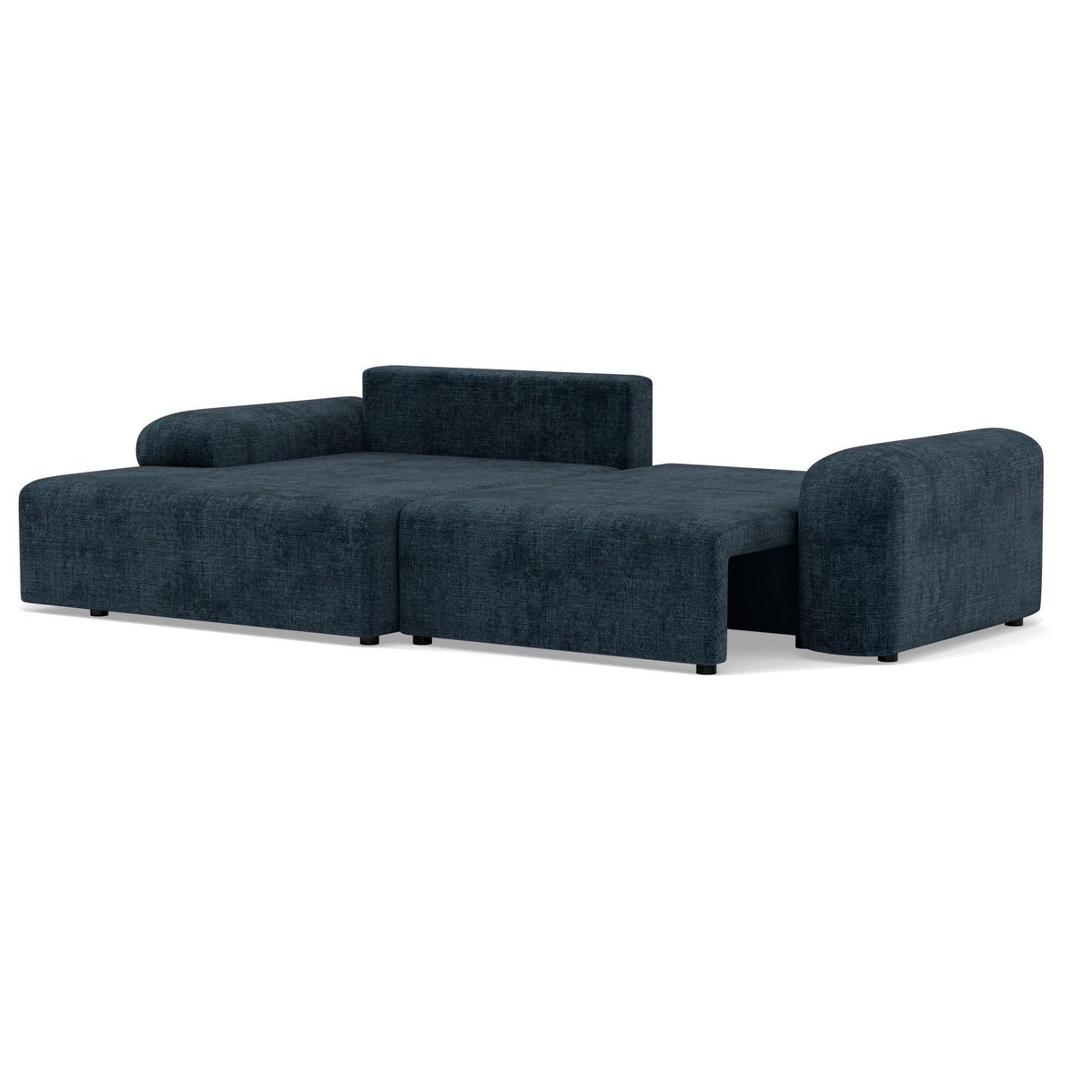 BEST MOBILIER Rebecca - canapé d'angle gauche 4 places convertible avec coffre en velours texturé