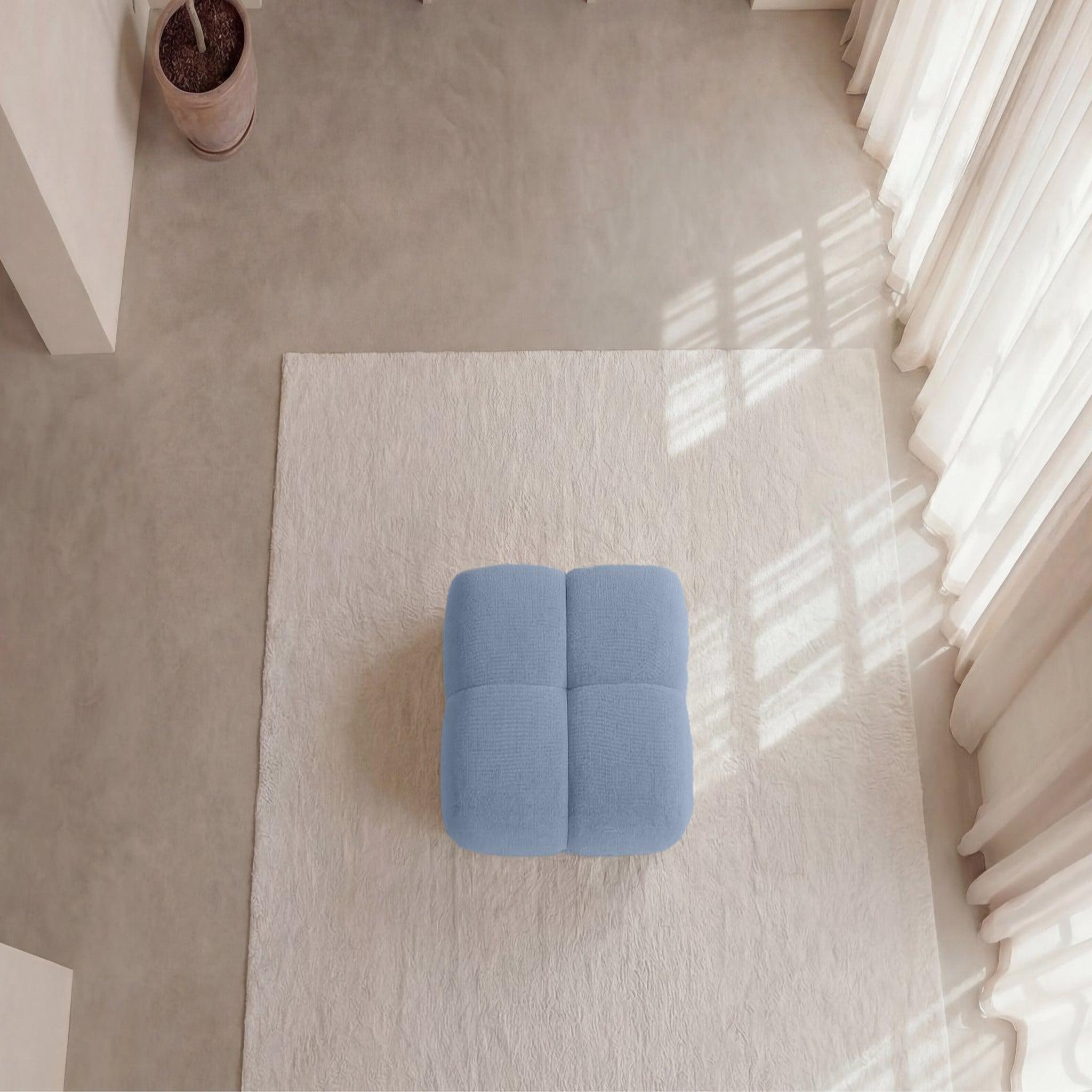 Voir la diapositive 5 : CASANOVA PARIS Constance - pouf en tissu chenille 72x72x43.5