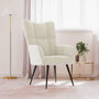 Voir la diapositive 2 : VIDAXL Chaise de relaxation Blanc creme Velours