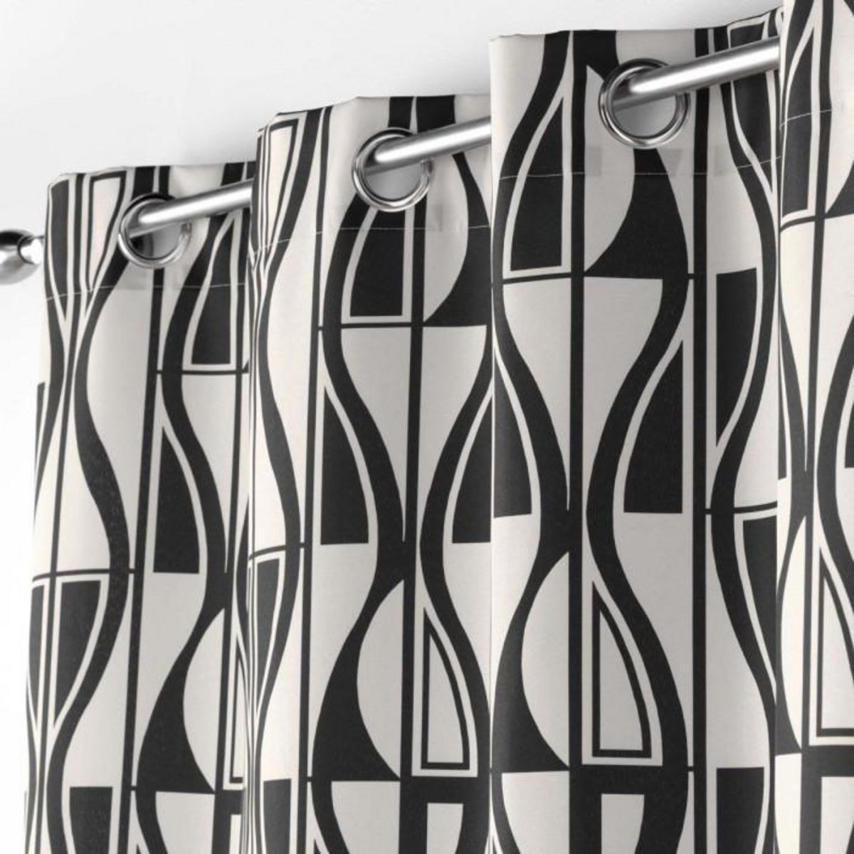 Paris Prix Rideau à Œillets  Ikaris  140x260cm Noir & Blanc