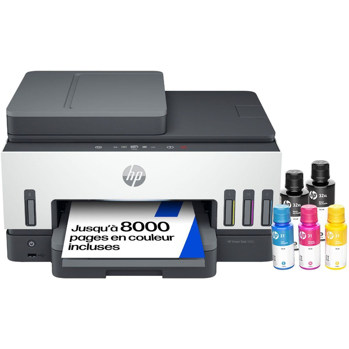 HP Imprimante jet d'encre Smart Tank Plus 7605/7606