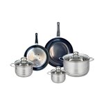 ELO Ensemble de 2 Poêles de cuisson 20 et 24 cm et 3 faitouts 12, 14 et 20 cm Elo Prima Brillant