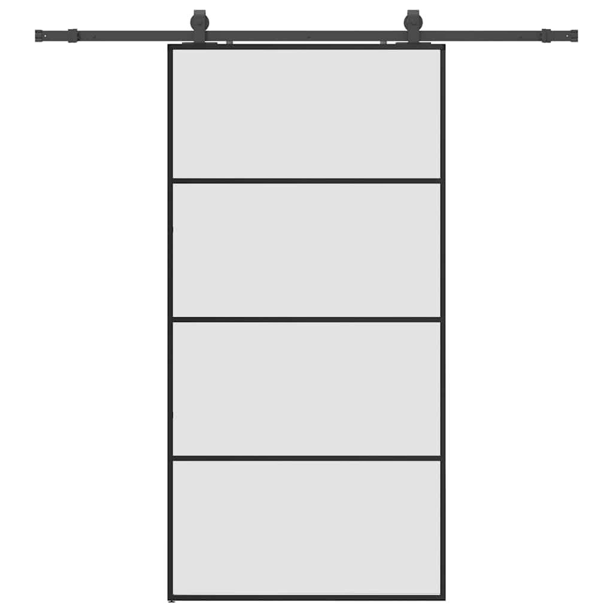 Voir la diapositive 2 : VIDAXL Porte coulissante kit de quincaillerie noir 102,5x205 cm