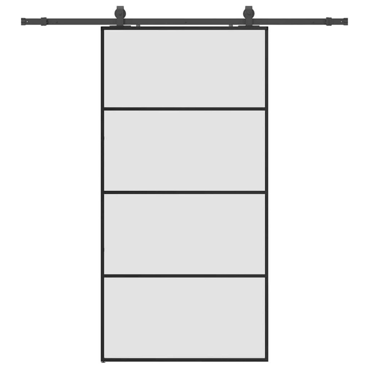 VIDAXL Porte coulissante kit de quincaillerie noir 102,5x205 cm