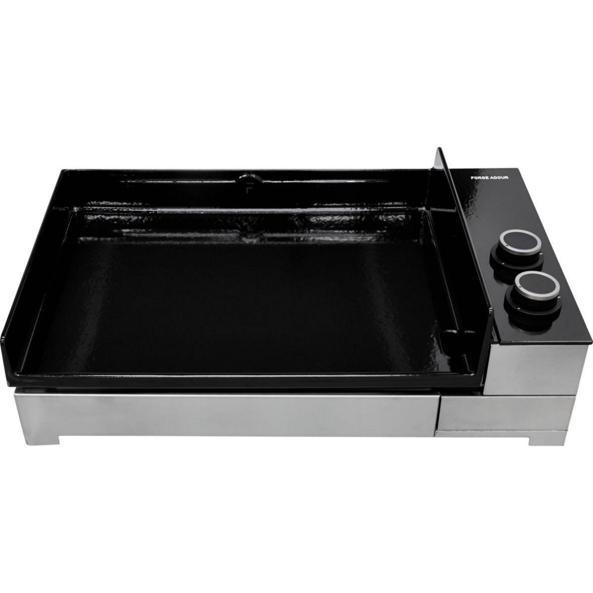 FORGE ADOUR Plancha gaz Premium 60 Inox 2brûleurs à poser, 58.5x40.5 cm