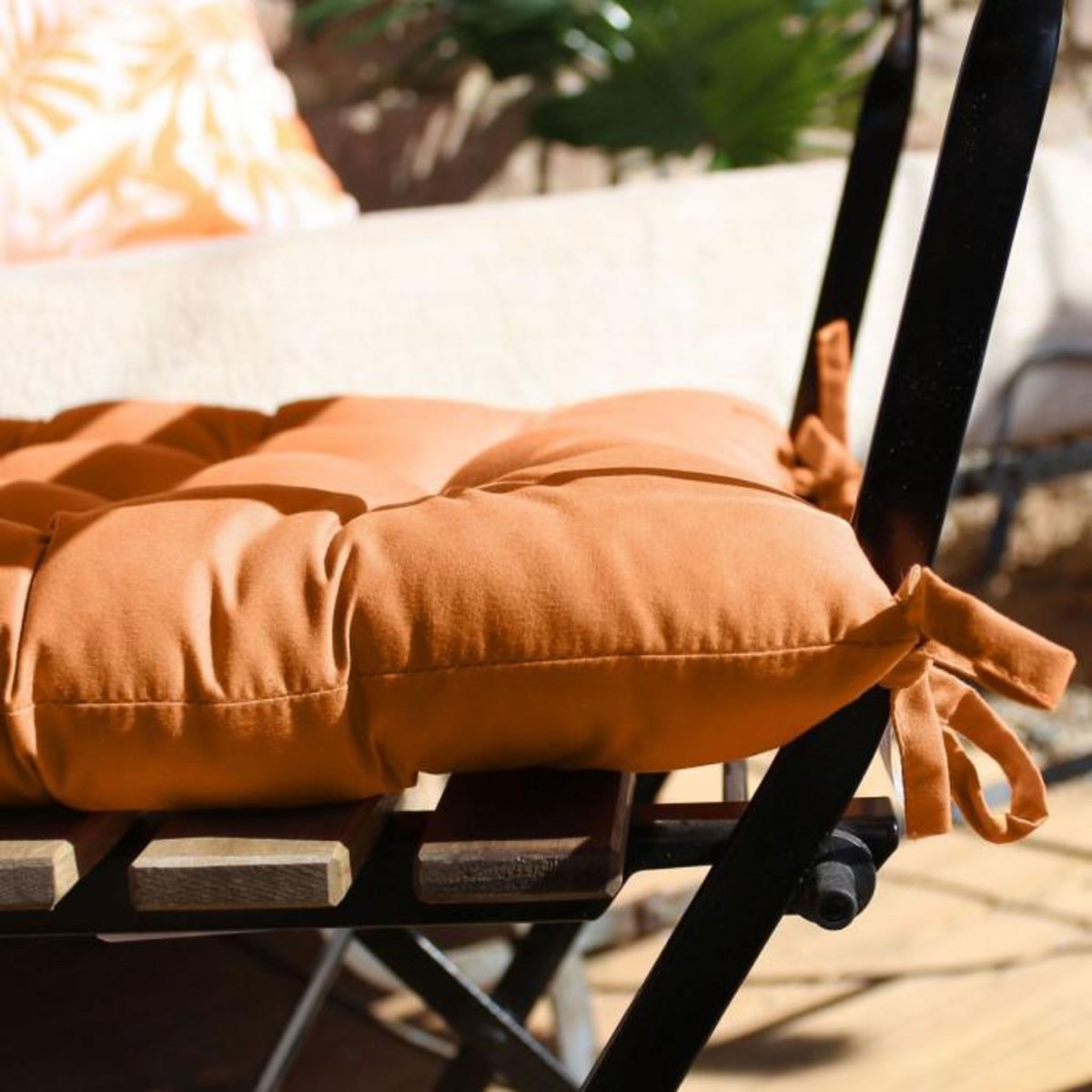 Paris Prix Galette de Chaise d'Extérieur  Bornéo  38x38cm Cognac