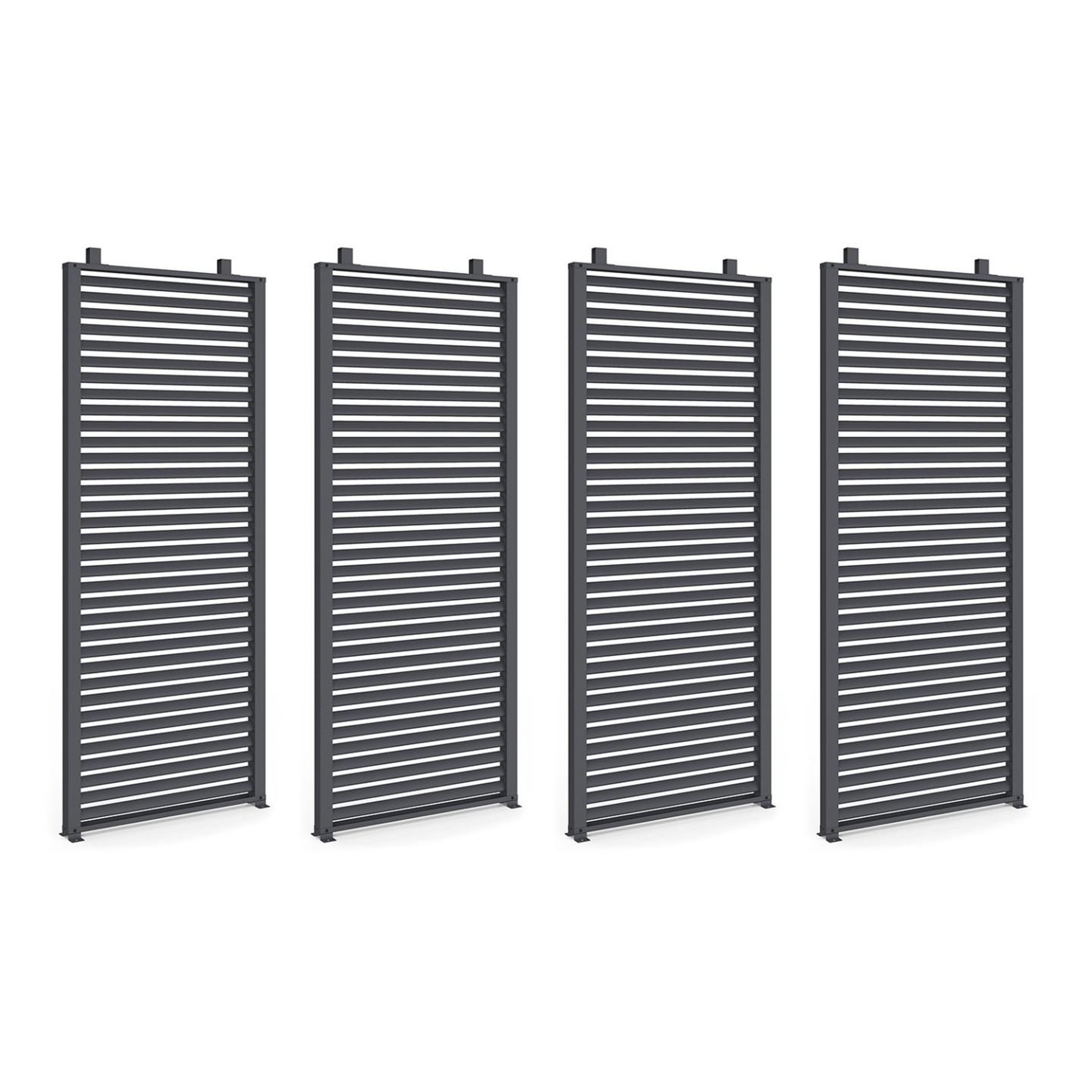 Voir la diapositive 5 : ID MARKET Pergola édition collector persienne toit rétractable 3x4m 4 pans modulables gris anthracite