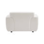 Voir la diapositive 6 : SWEEEK Fauteuil tissu bouclette blanche. lignes arrondis. coussin fourni. Wallas. L 116 x P 97 x H 73cm