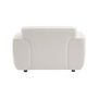 Voir la diapositive 6 : SWEEEK Fauteuil tissu bouclette blanche. lignes arrondis. coussin fourni. Wallas. L 116 x P 97 x H 73cm