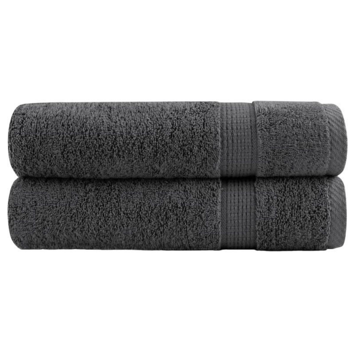 VIDAXL Serviettes de douche de qualité sup. SOLUND 2 pcs anthracite