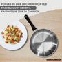 Voir la diapositive 2 : Fackelmann Set 3 poêles 20 24 28 cm, 3 faitouts 16, 20 et 24 cm en inox et 6 ustensiles inox Fackelmann Geneva