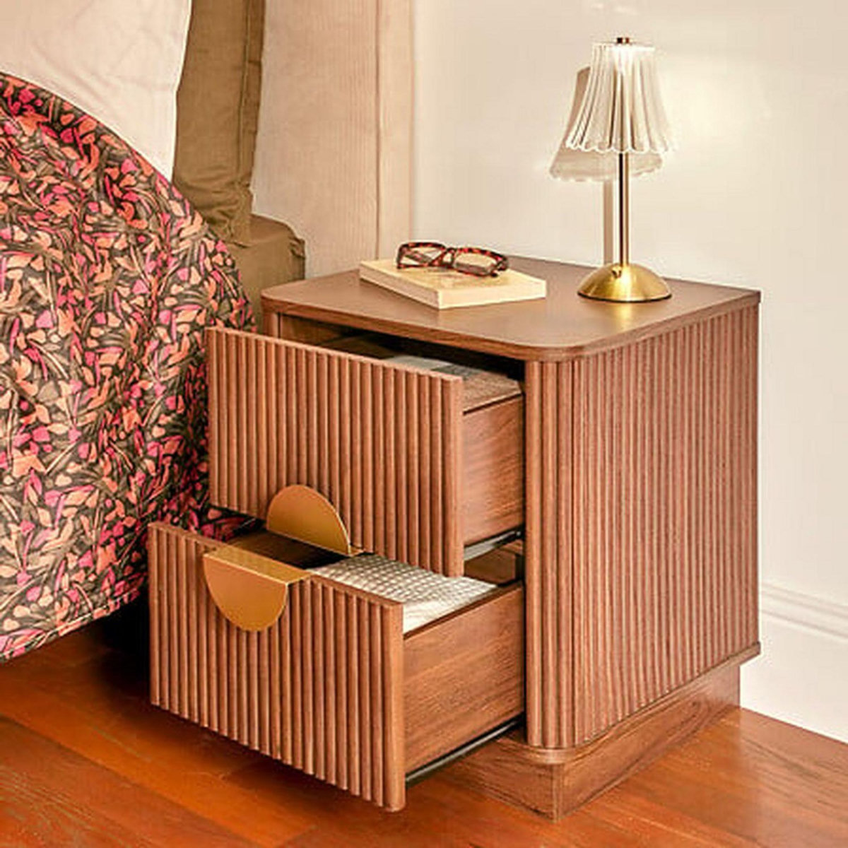 ATMOSPHERA Chevet 2 tiroirs effet noyer effet noyer WANY - Marron