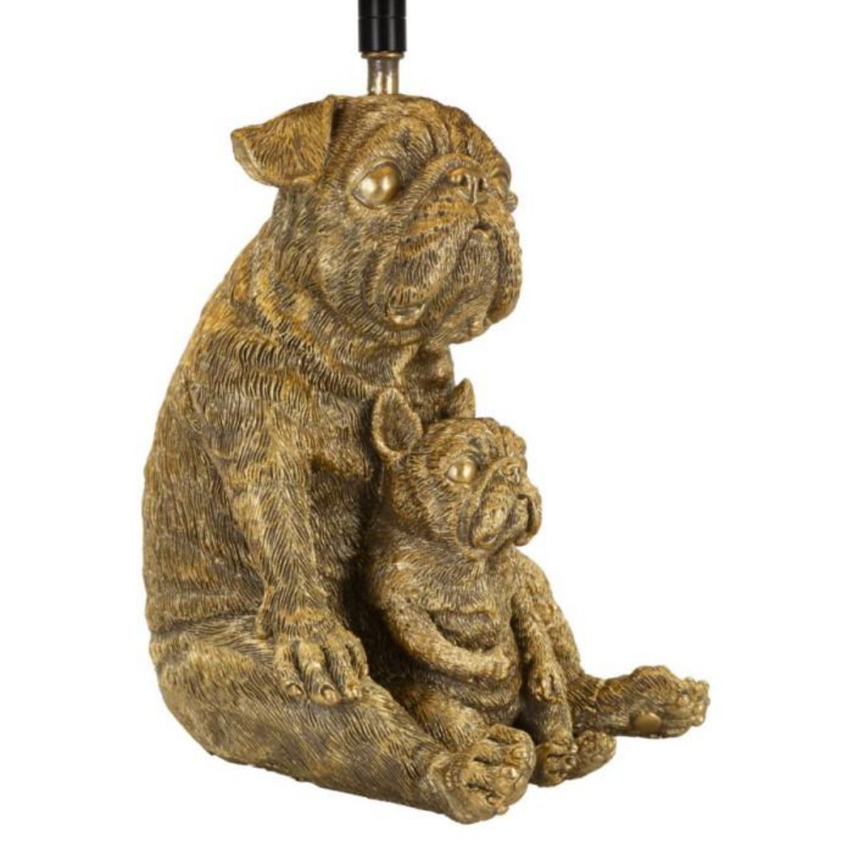 Paris Prix Lampe à Poser en Résine  Chiens  43cm Or & Noir