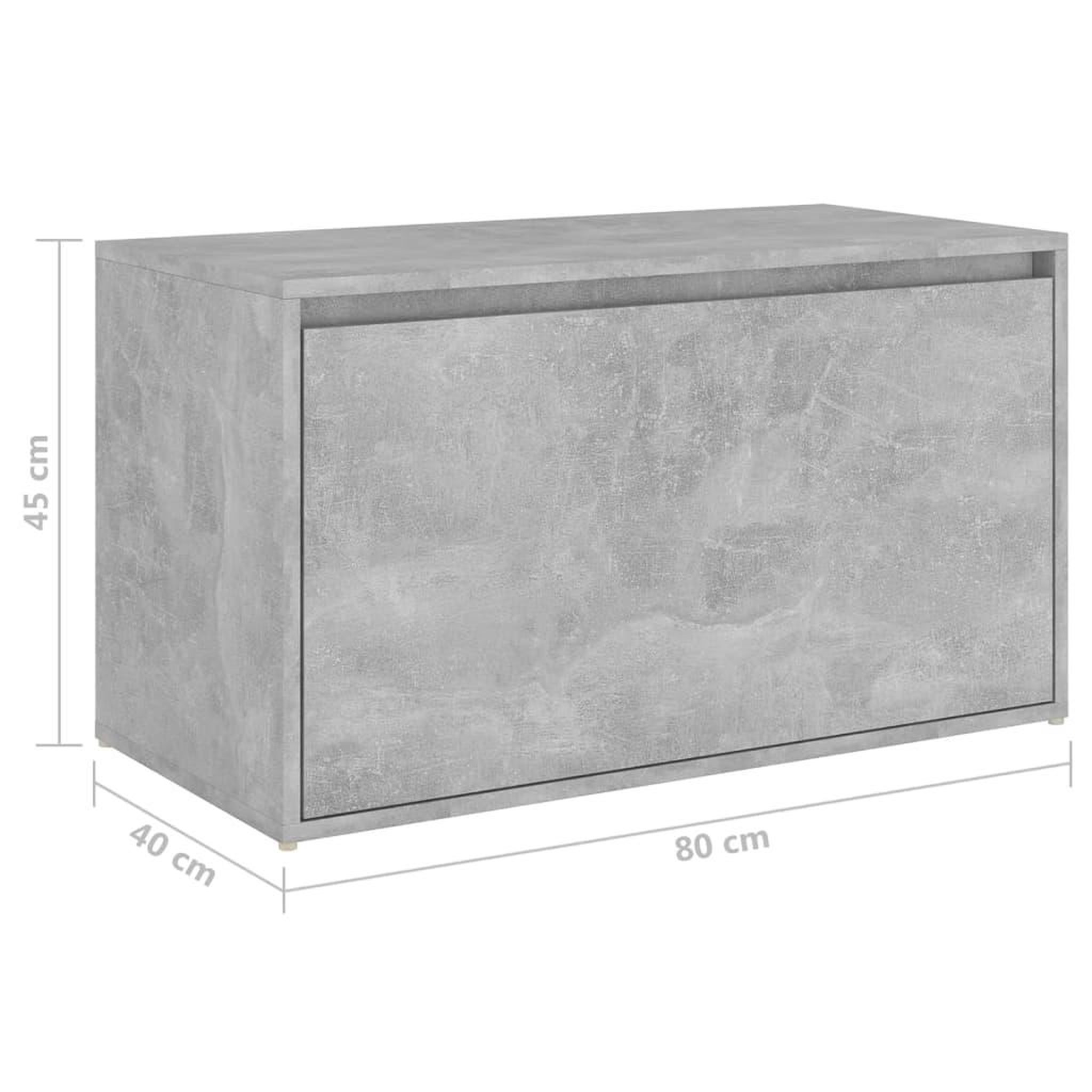 Voir la diapositive 6 : VIDAXL Banc d'entree 80x40x45 cm Gris beton Bois d'ingenierie