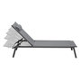 Voir la diapositive 3 : ID MARKET Lot de 2 transats de jardin inclinables en aluminium SINTRA gris anthracite et noir