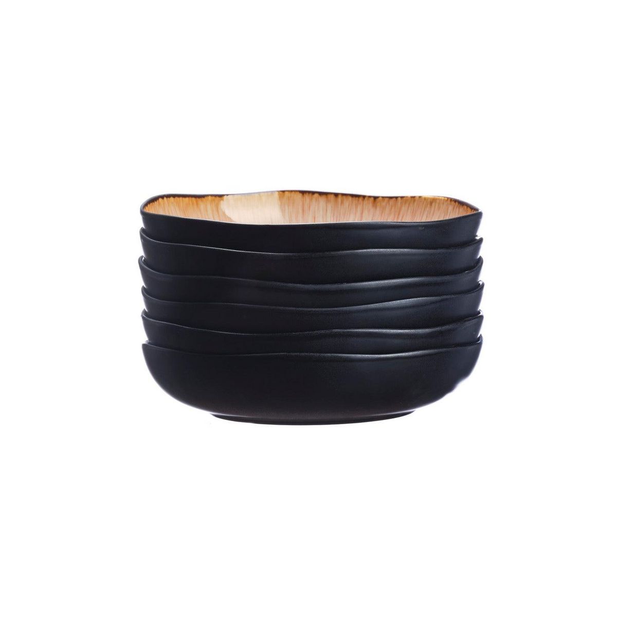 BJORN Assiette creuse IRIS Ø22,5cm - 6 pièces - Marron sauvage