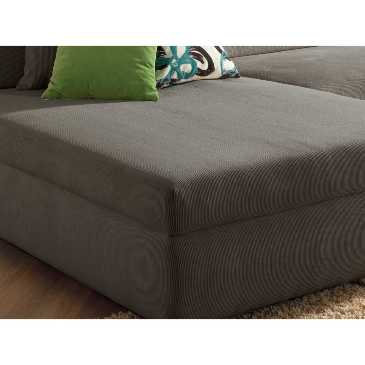 LISA DESIGN Malcom - canapé panoramique d'angle droit - en velours côtelé