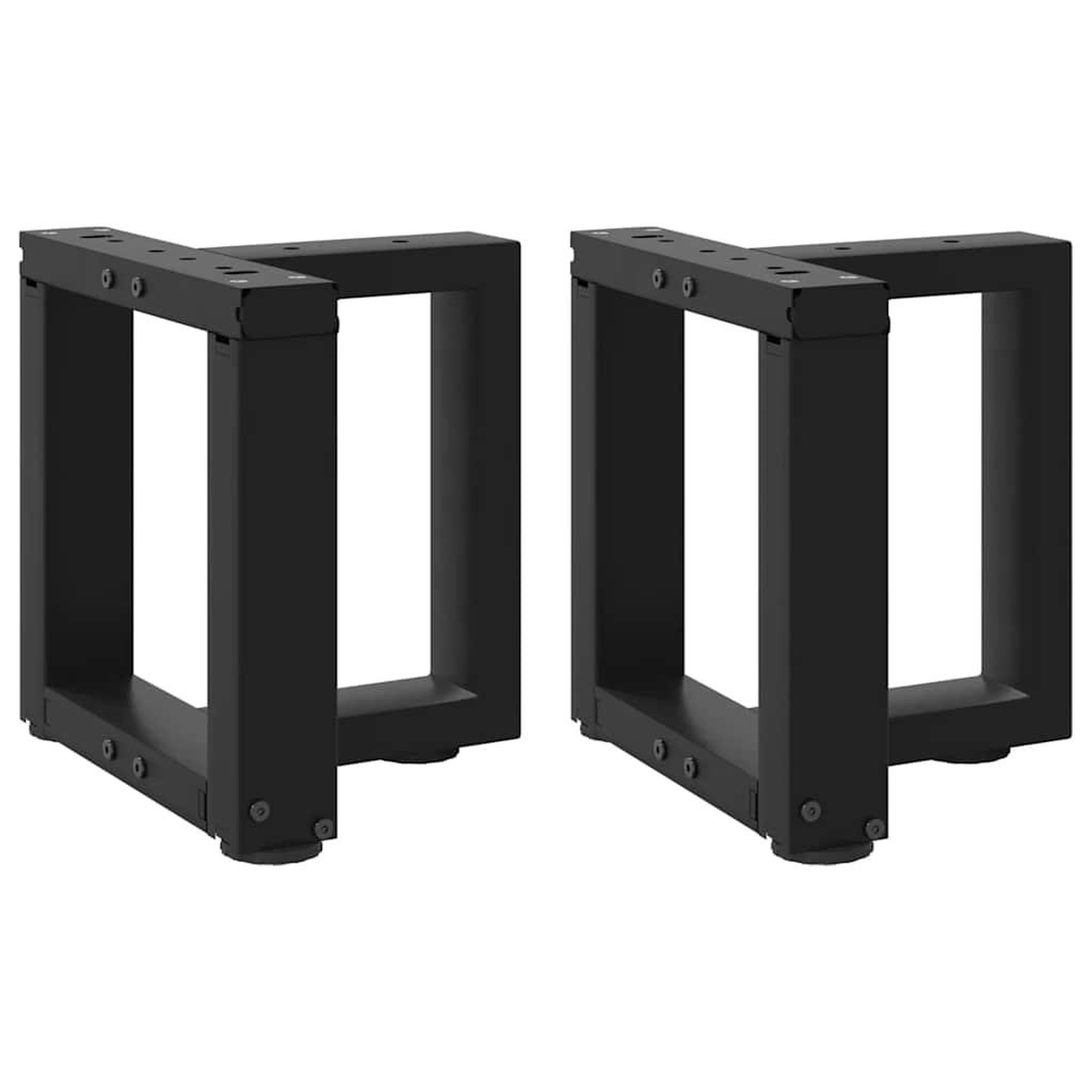 VIDAXL Pieds de table basse en forme de T 2 pcs noir 30x25x(30-31) cm
