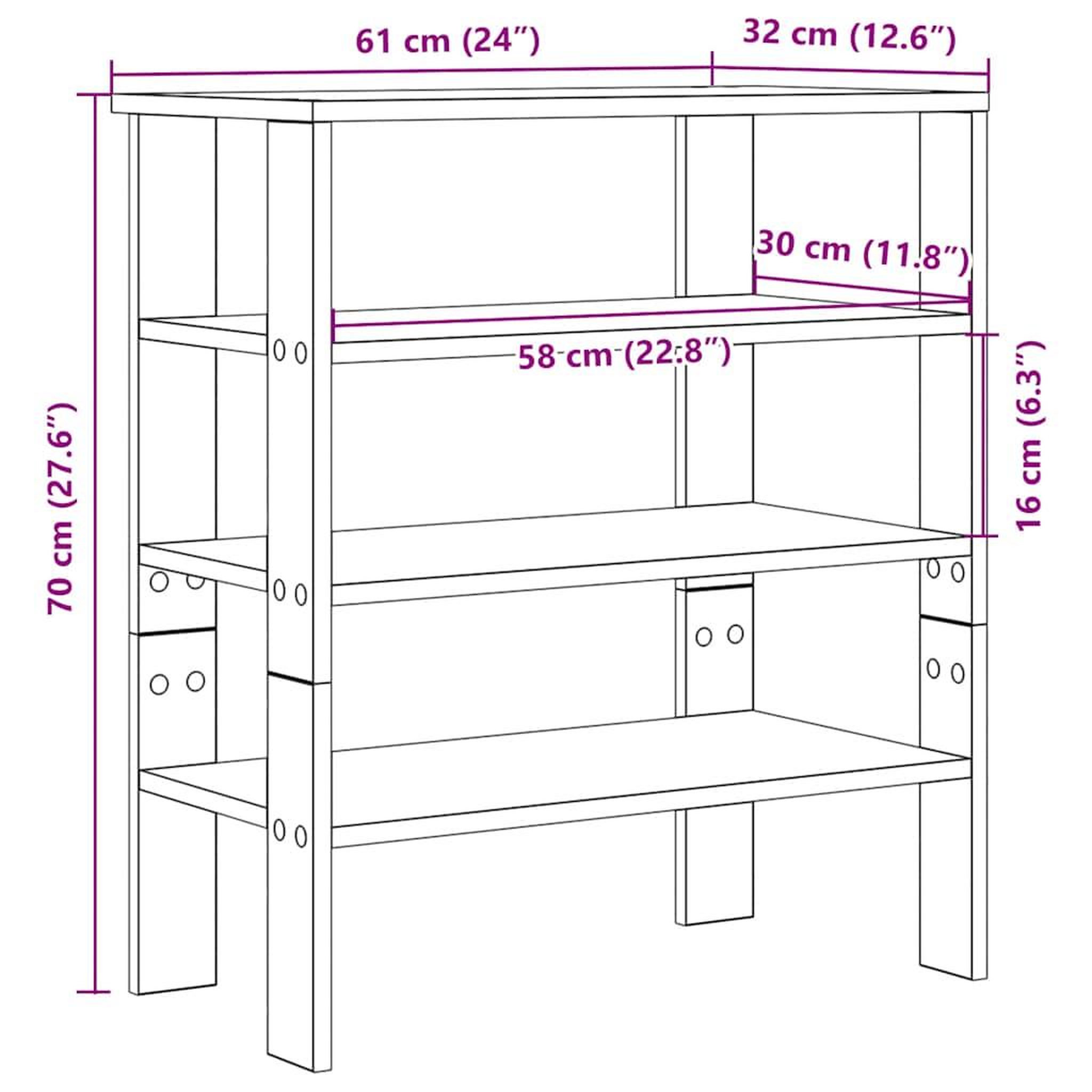 Voir la diapositive 6 : VIDAXL Etagere a chaussures gris beton 61x32x70 cm bois d'ingenierie
