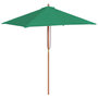 Voir la diapositive 2 : VIDAXL Parasol d'exterieur avec mat en bois 150x200 cm vert