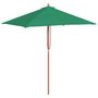 Voir la diapositive 2 : VIDAXL Parasol d'exterieur avec mat en bois 150x200 cm vert