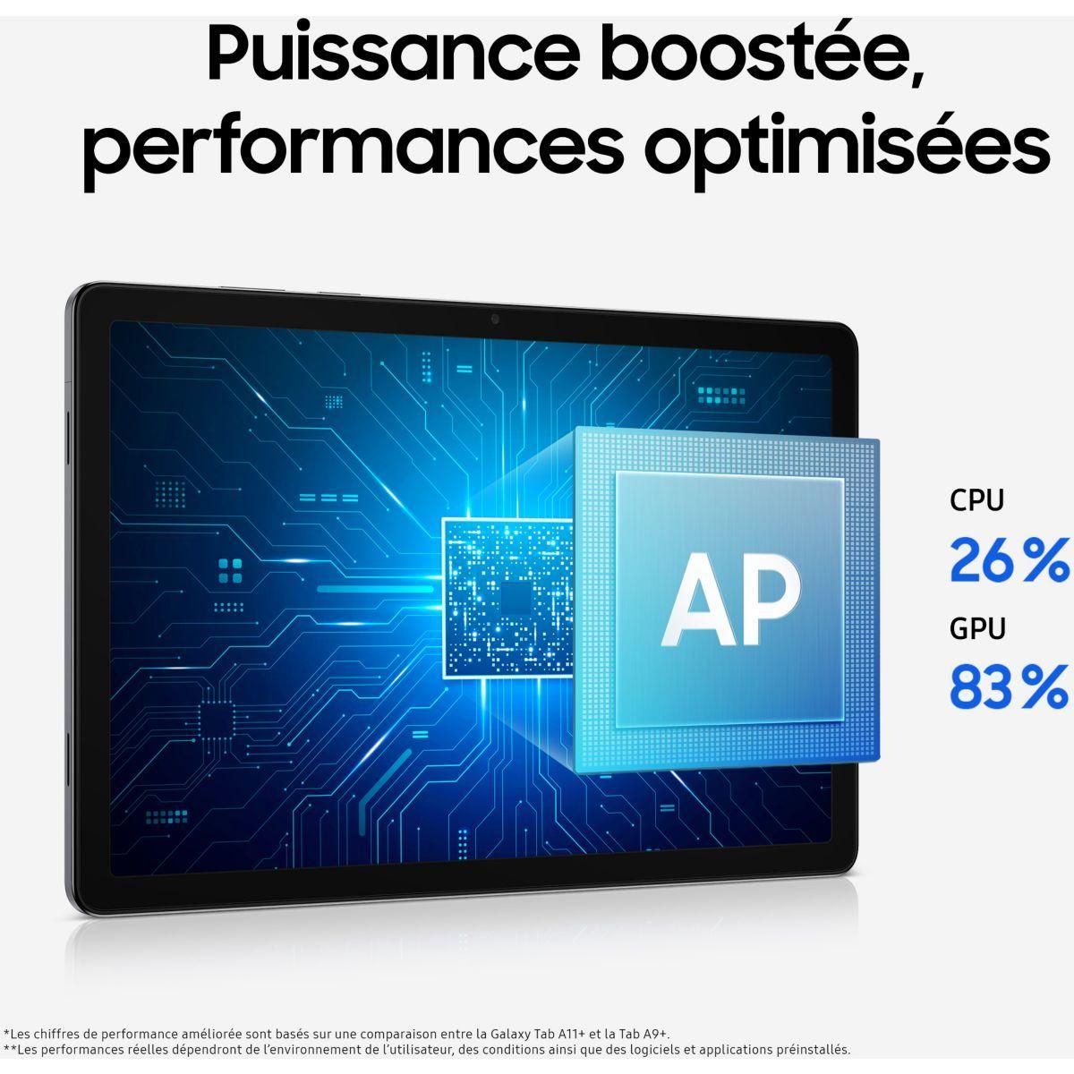 Samsung Tablette Android Pack Galaxy Tab A11+ 128Go Gray+bookcove