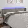Voir la diapositive 1 : VIDAXL Tete de lit a LED Gris clair 203x16x78/88 cm Velours