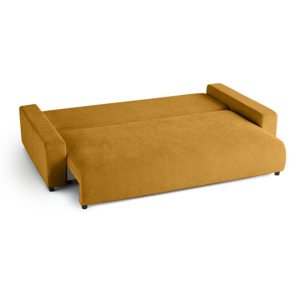 LISA DESIGN Pivoine - canapé droit 3 places - convertible avec coffre - en velours texturé