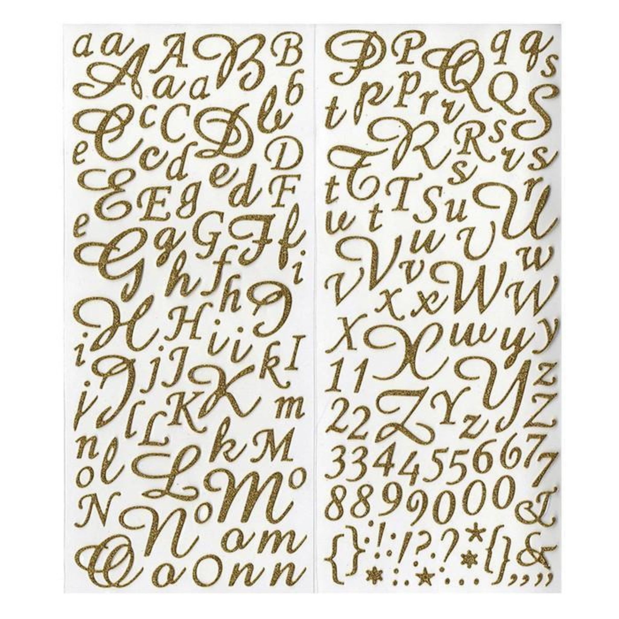 Voir la diapositive 2 : Artemio Stickers alphabet & chiffres dorés à paillettes