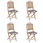 Voir la diapositive 2 : VIDAXL Mobilier a dîner d'exterieur pliable 5 pcs avec coussins bambou
