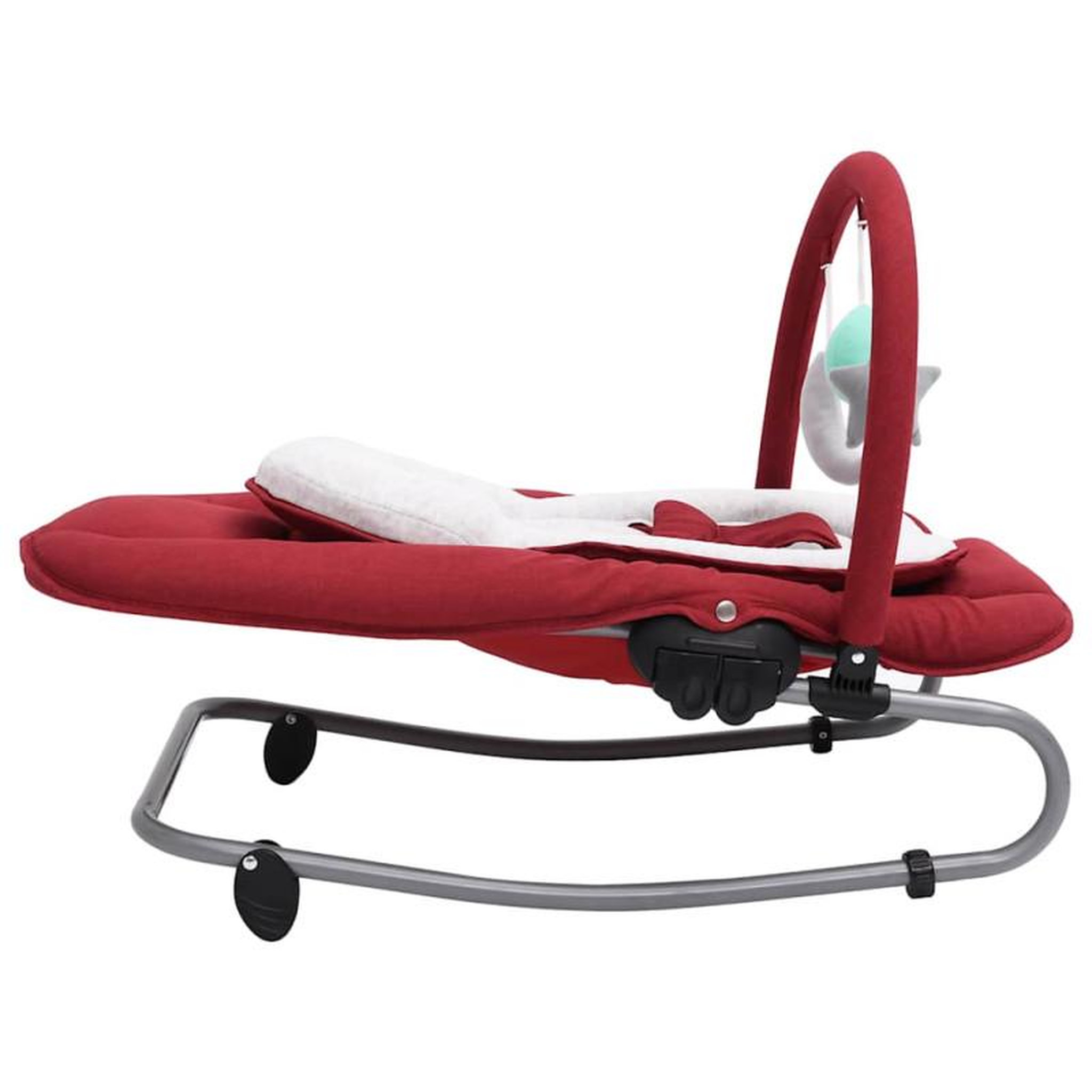 Voir la diapositive 3 : VIDAXL Transat pour bébé Rouge Acier
