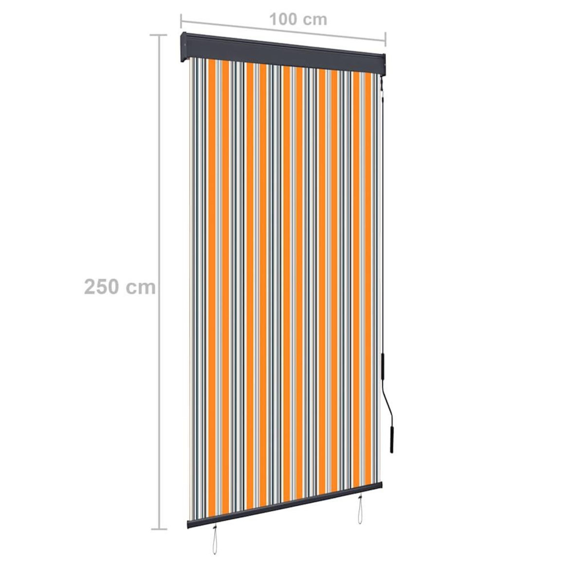 VIDAXL Store roulant d'exterieur 100x250 cm Jaune et bleu