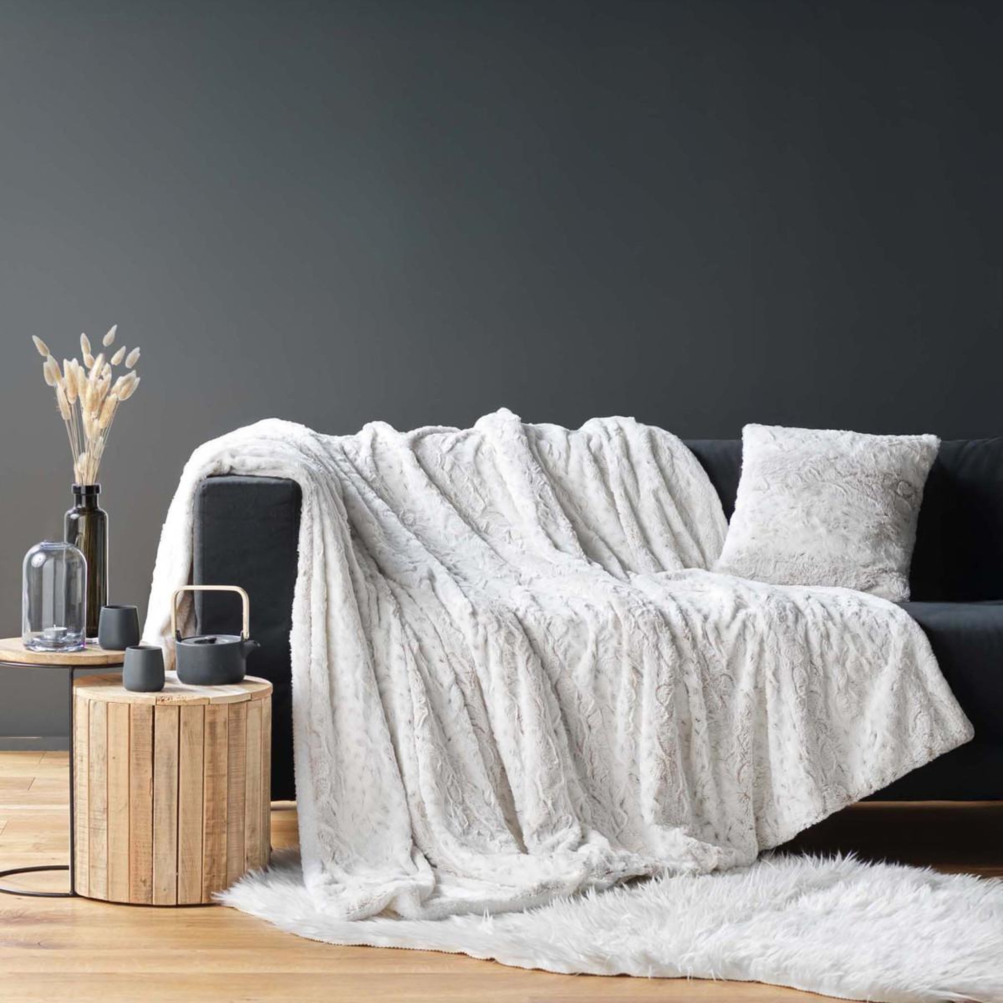 Voir la diapositive 5 : Douceur d'Intérieur Plaid xl imitation fourrure sherpa  alaska  220x240cm naturel