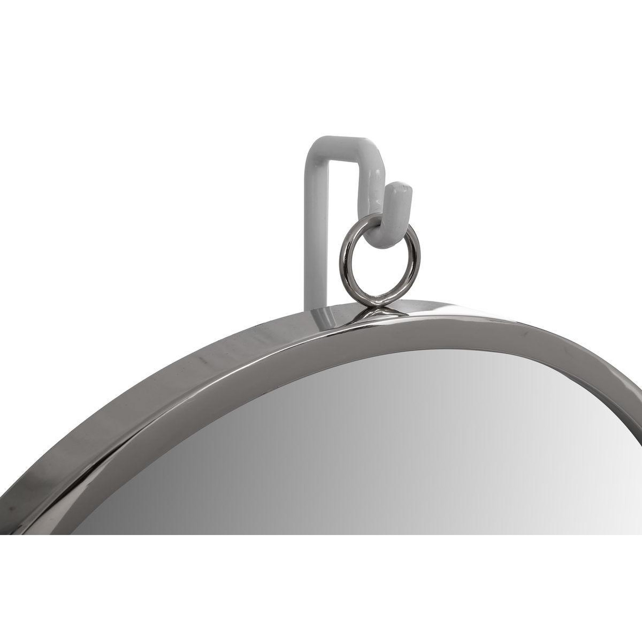 Voir la diapositive 2 : Paris Prix Miroir à Poser Rond  Eleganca  75cm Blanc & Argent