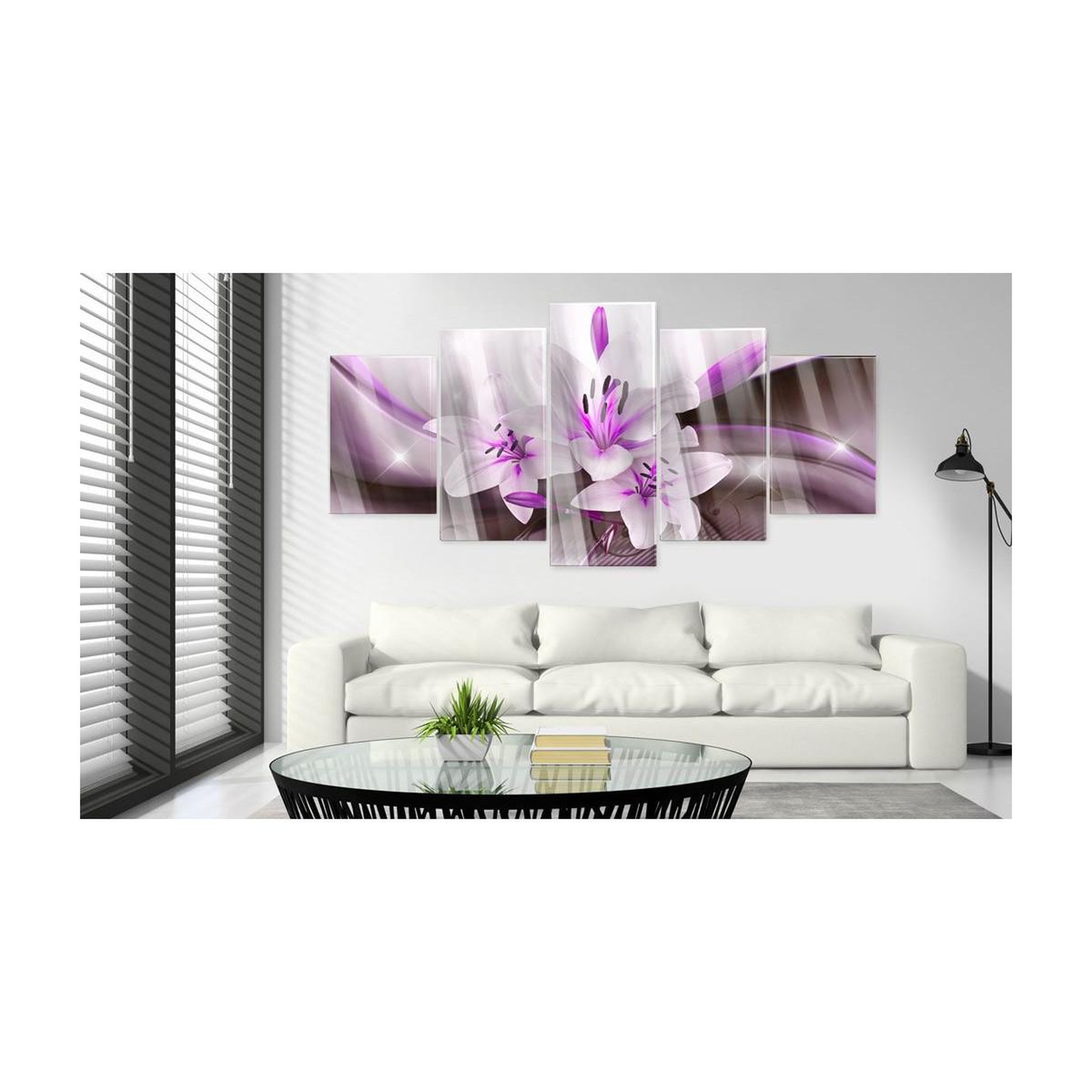 Voir la diapositive 2 : Paris Prix Tableau sur Verre Acrylique  Violet Desert Lily