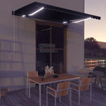 VIDAXL Auvent manuel retractable avec LED 450x300 cm Anthracite