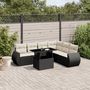 Voir la diapositive 1 : VIDAXL Salon de jardin 7 pcs avec coussins noir resine tressee