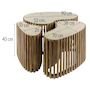 Voir la diapositive 5 : LISA DESIGN Jade - lot de 3 tables basses gigognes effet travertin - pieds en bois massif de manguier - 90, 70 et 50 cm