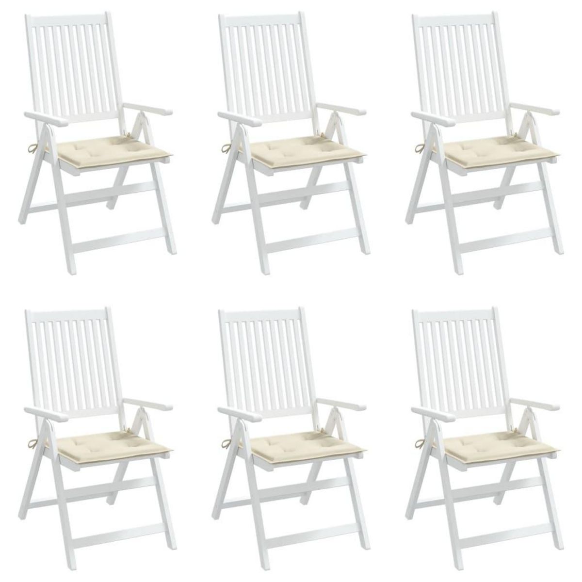 VIDAXL Coussins de chaise jardin lot de 6 creme 50x50x3cm tissu oxford