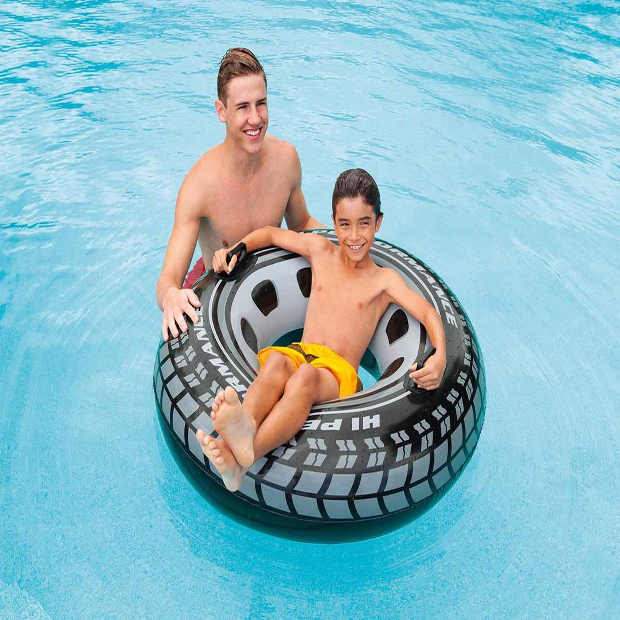Voir la diapositive 2 : INTEX Bouée gonflable Pneu à poignée Ø 114 cm - Intex