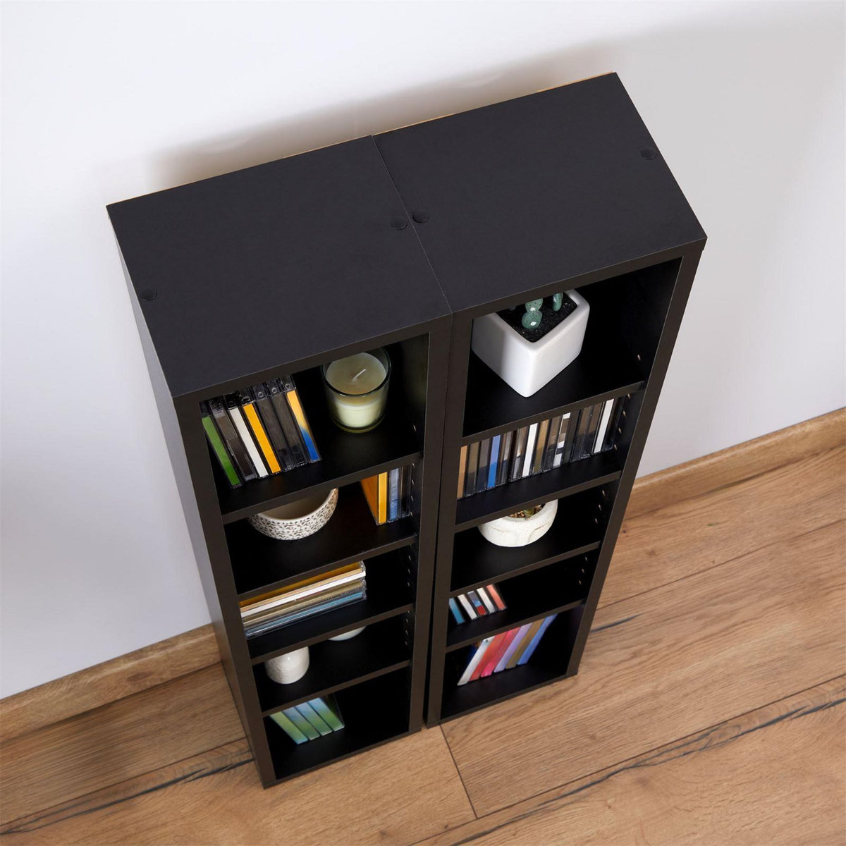 IDIMEX Etagères modulables MUSIQUE pour CD et DVD, en mélaminé