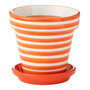 Voir la diapositive 1 : Paris Prix Pot Avec Soucoupe en Céramique  Granada Rayure  21cm Orange