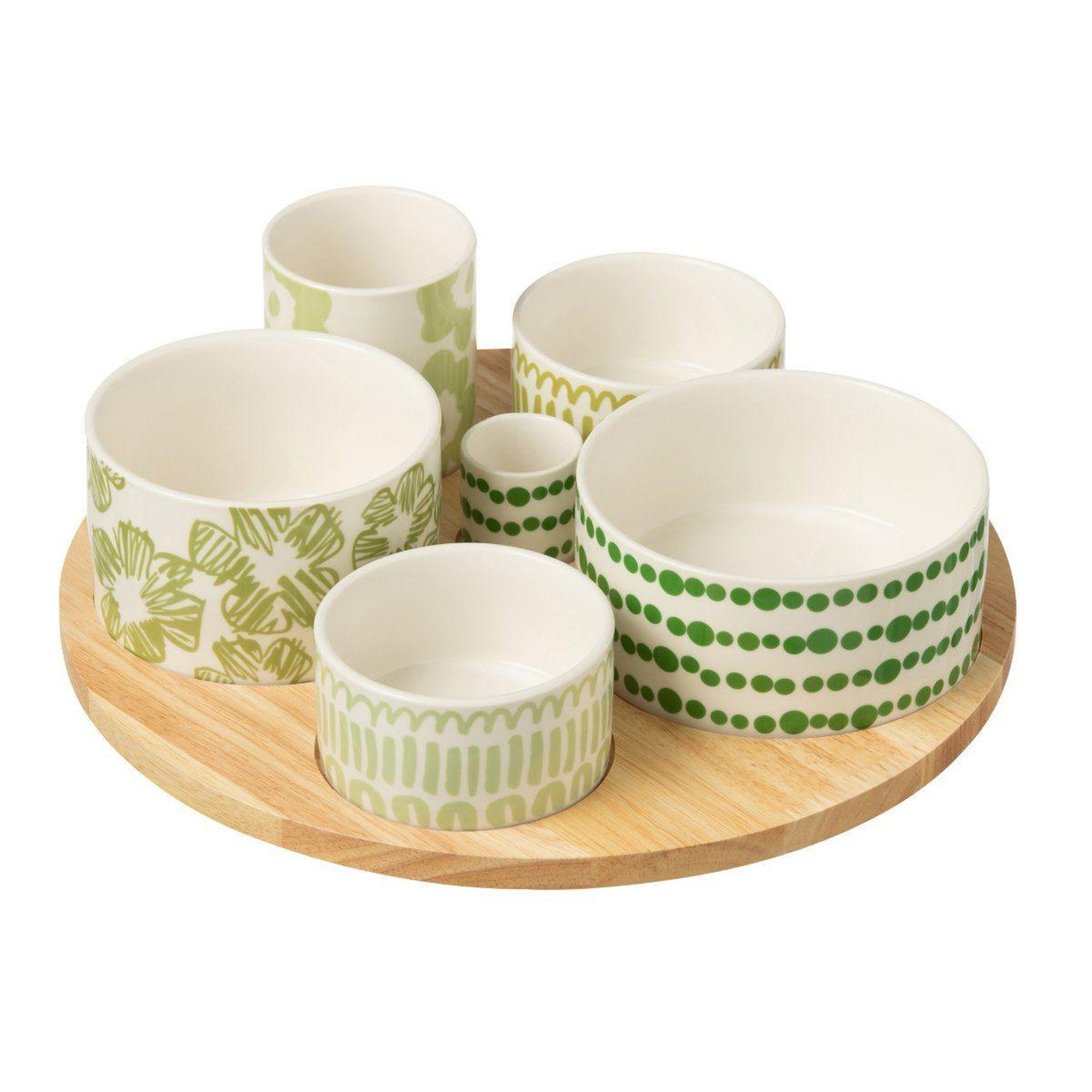 J-LINE Service Apéritif 7 Pièces  Fiesta Sud  30cm Vert