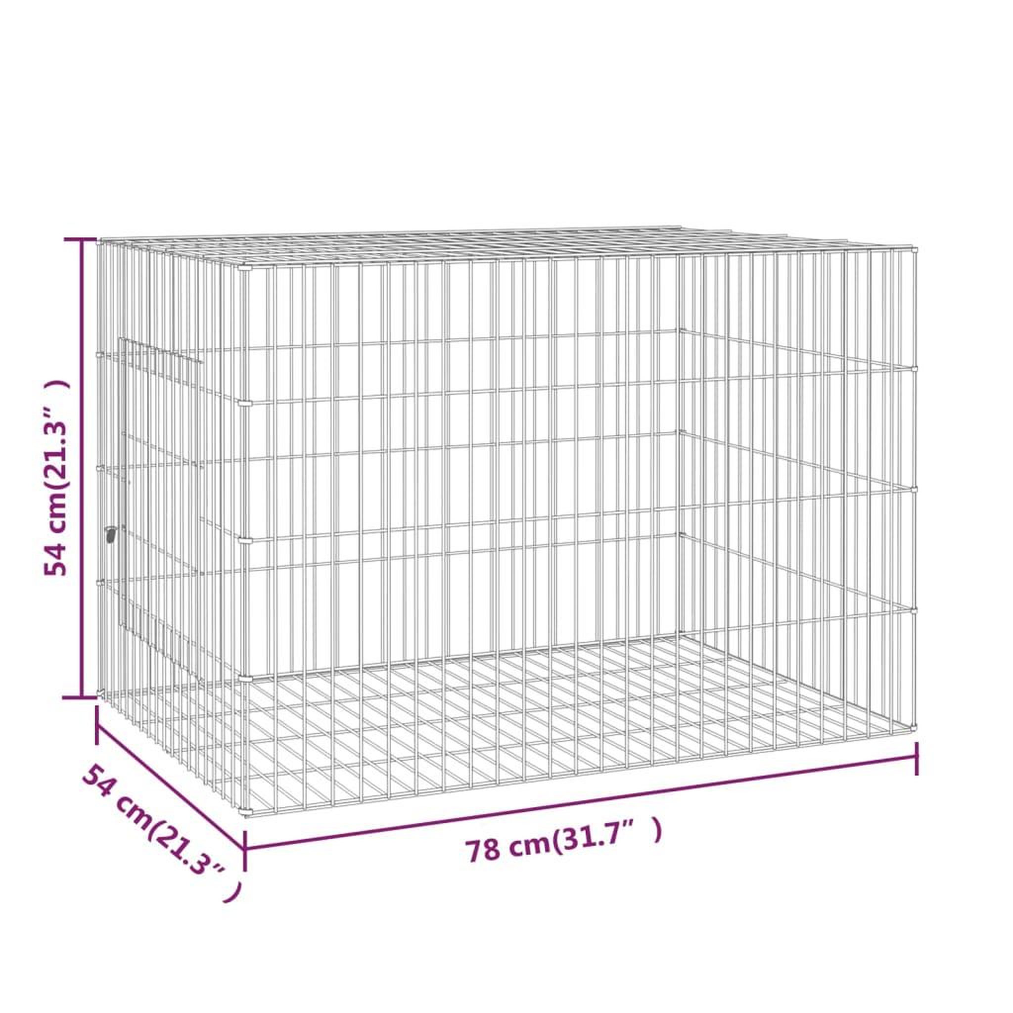 Voir la diapositive 6 : VIDAXL Cage a lapin 78x54x54 cm Fer galvanise