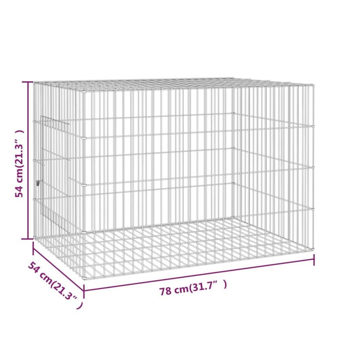VIDAXL Cage a lapin 78x54x54 cm Fer galvanise
