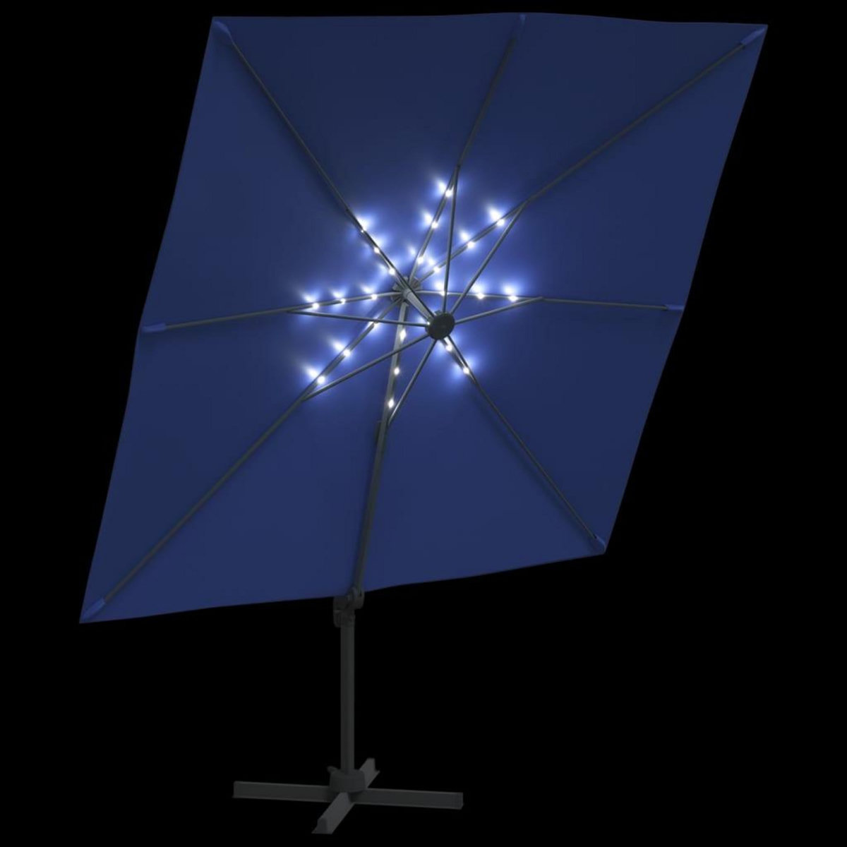 VIDAXL Parasol cantilever a LED Bleu azure 400x300 cm