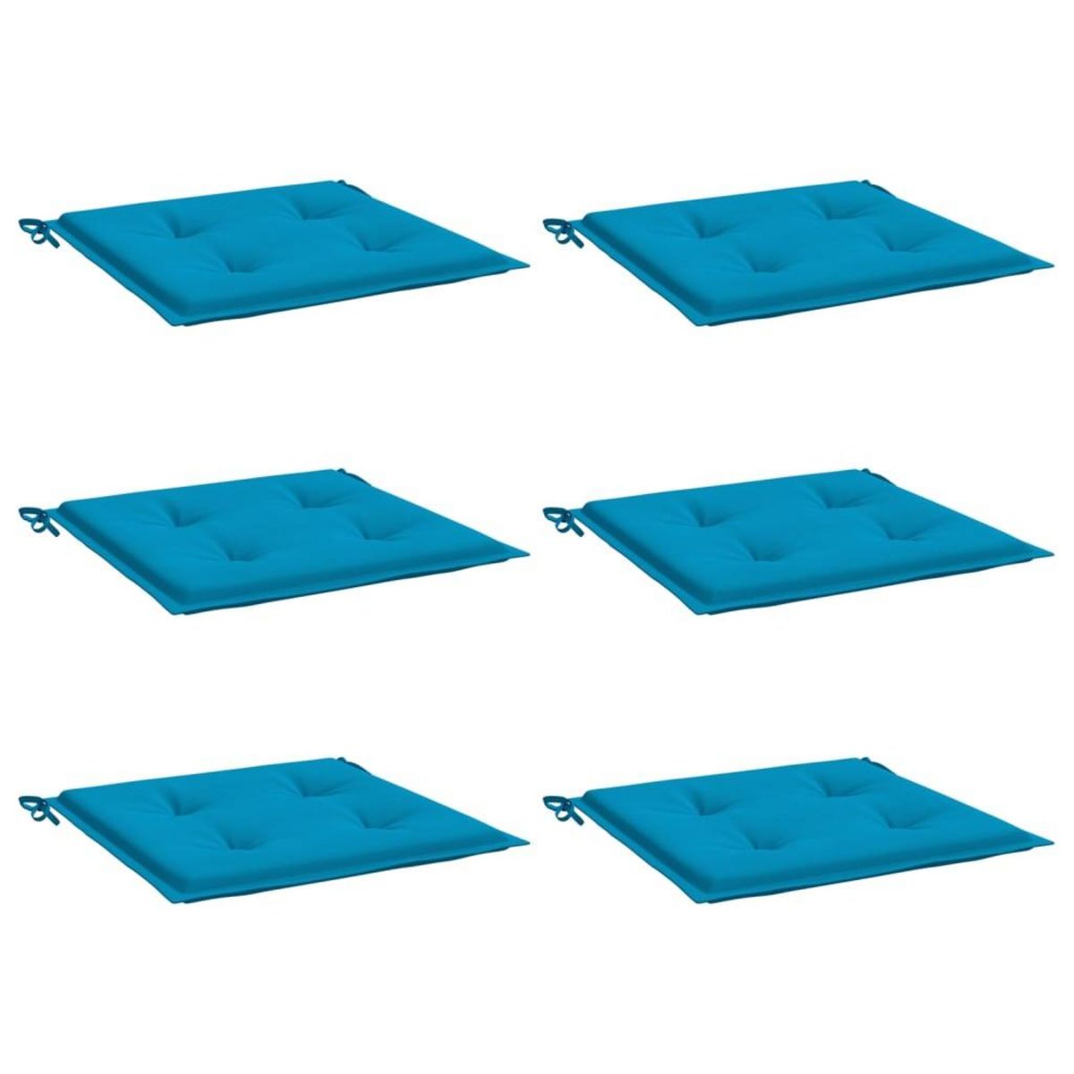 VIDAXL Coussins de chaise jardin lot de 6 bleu 50x50x3 cm tissu oxford
