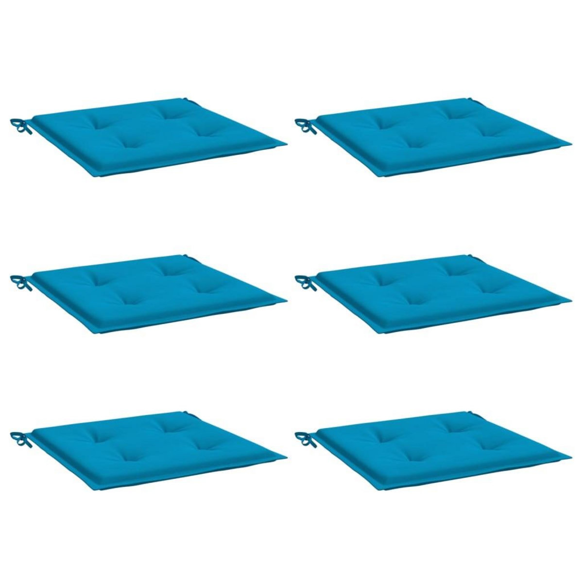 VIDAXL Coussins de chaise jardin lot de 6 bleu 50x50x3 cm tissu oxford
