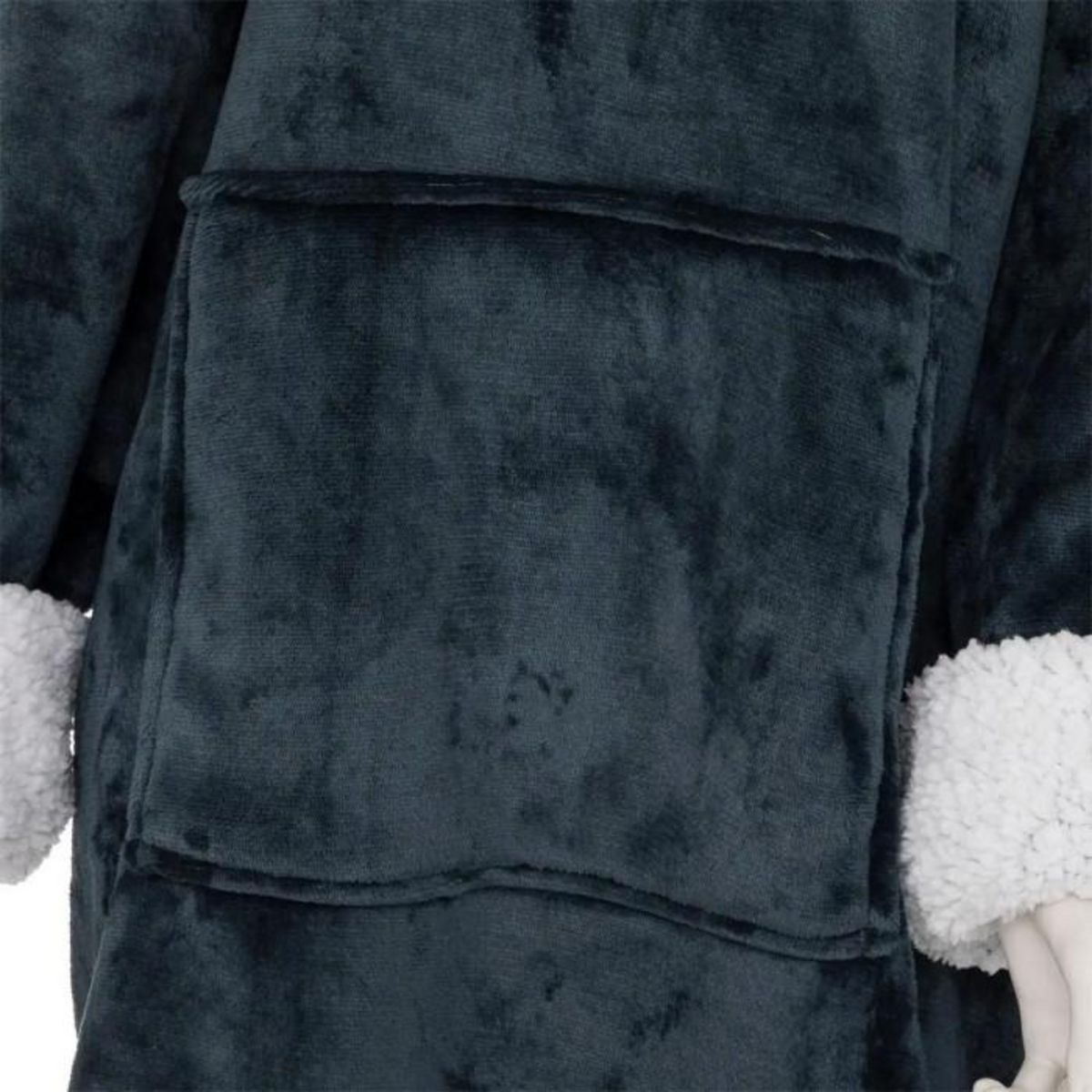 ATMOSPHERA Plaid Sweat Manche  Flan  85x118cm Bleu Egéen