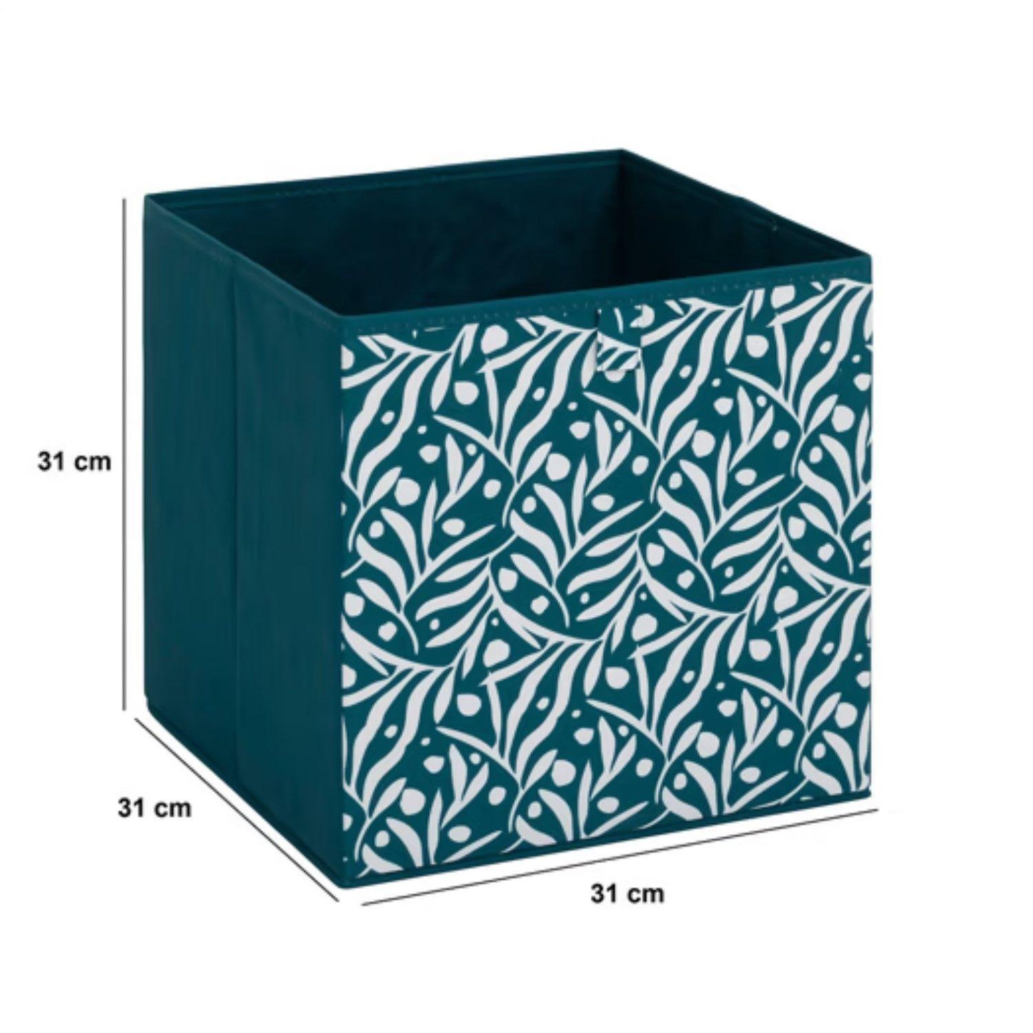 Voir la diapositive 4 : TOILINUX Lot de 2 boites de rangement olivia - l. 31 x l.31 x h. 31 cm - bleu